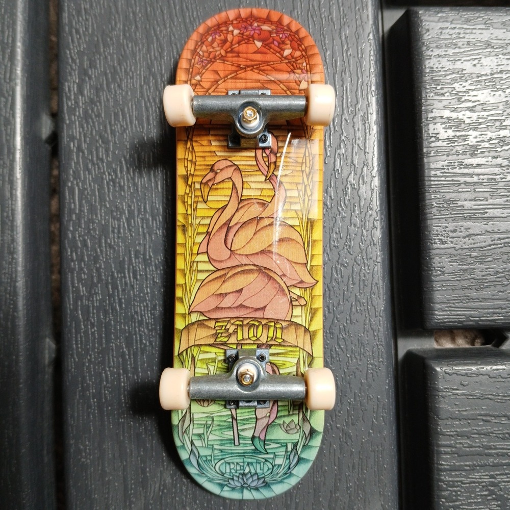 Vtg Tech Deck Real Zion Skateboards‎ Fingerboard Flamingo Finger Board ZB
